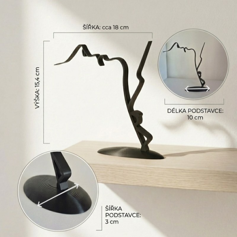 Abstraktní dekorace „Polibek“ – Lineární 3D design