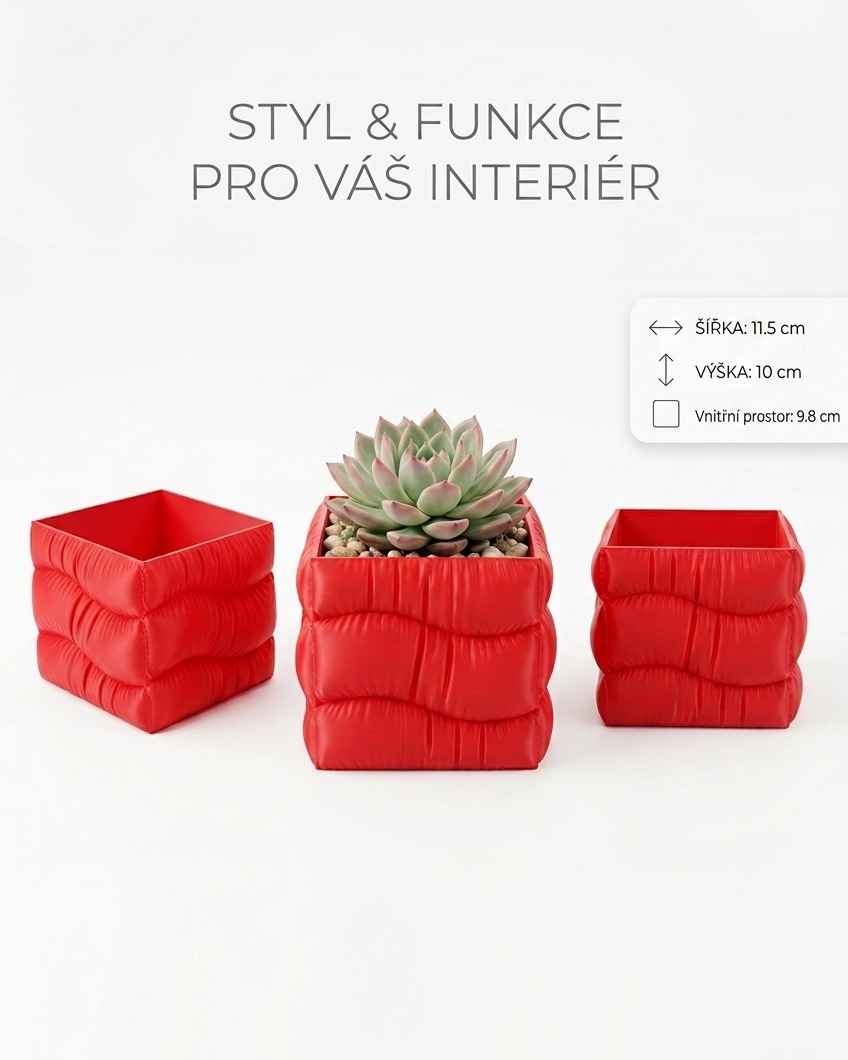Puffy Květináč - Puffy Planter (Red Edition)