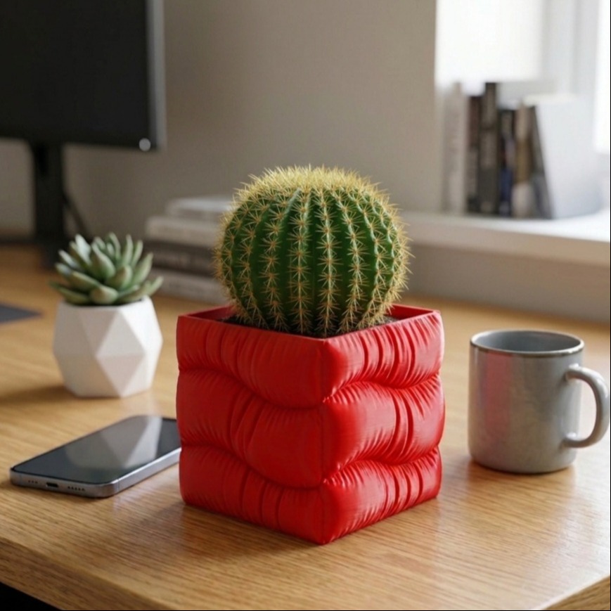 Puffy Květináč - Puffy Planter (Red Edition)