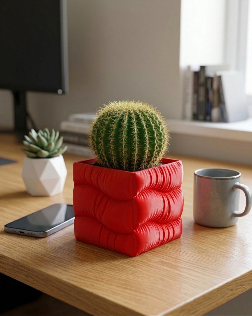 Puffy Květináč - Puffy Planter (Red Edition)