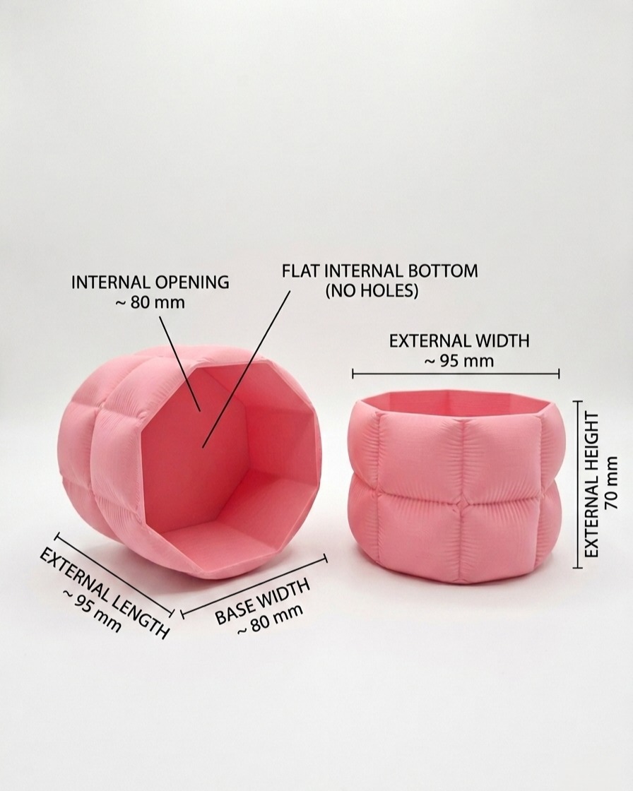 Stylový Osmihranný Květináč – Puffy Planter
