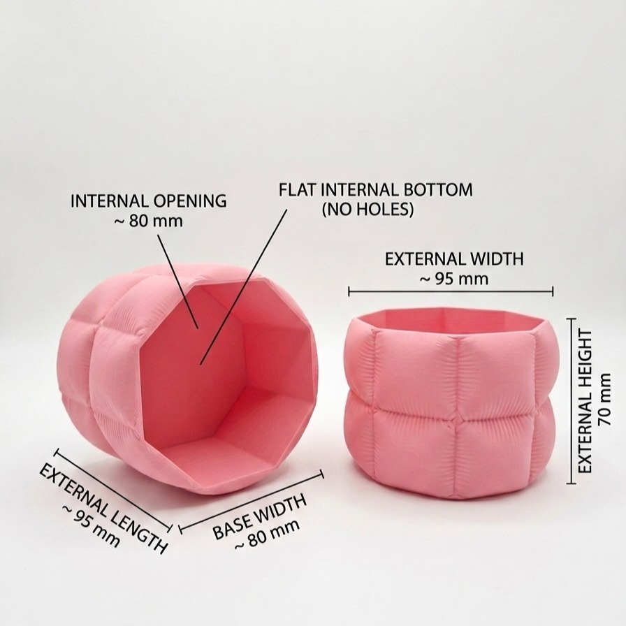 Stylový Osmihranný Květináč – Puffy Planter